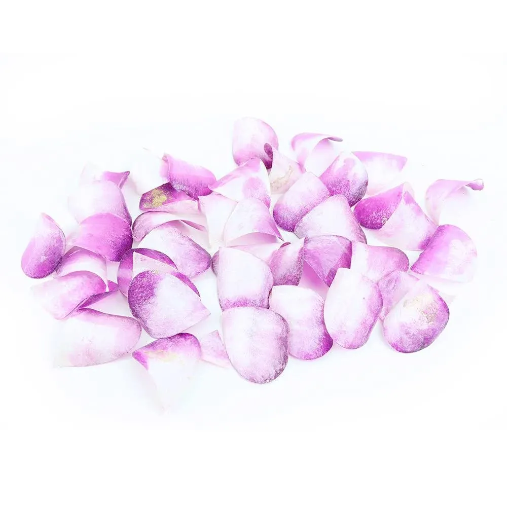 Crystal Candy Purple-&-White Edible Petals - Colorful Edible Flowers Petal for Cakes, Cupcakes, and Cake Decorations - Suitable for All Cakes and Baked Goods - 1 Jar of 6 Grams, 40 Petals