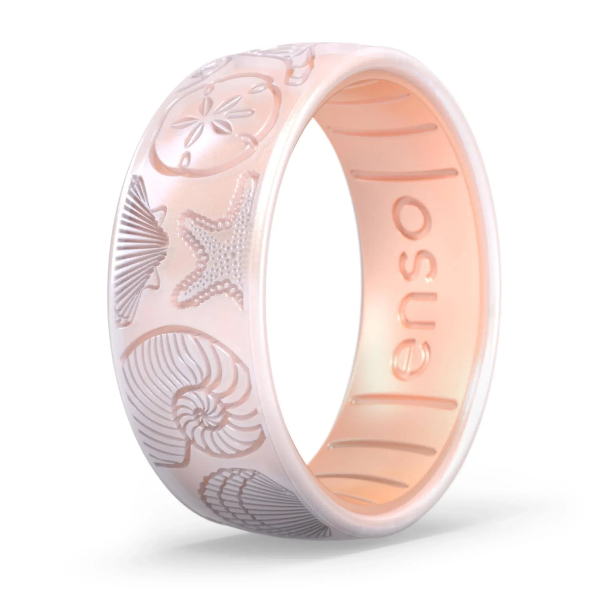 Enso Rings Etched Classic Silicone Rings - Comfortable and Flexible Design - 8mm Wide, 2.16 Thick