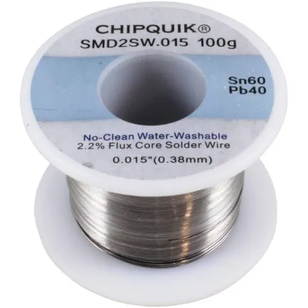 Solder Wire 60/40 Tin/Lead No-Clean .015 100g Ultra Thin