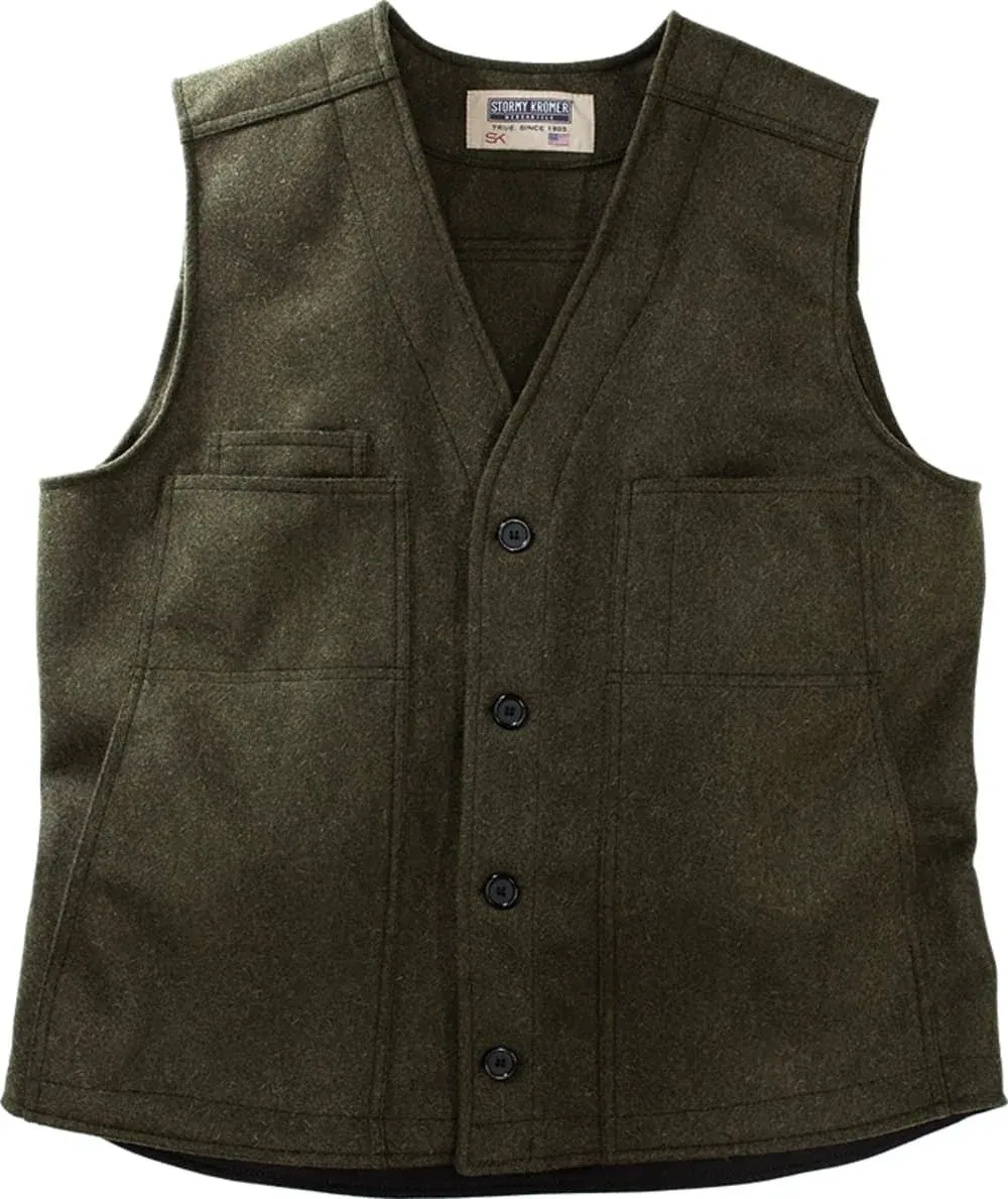 Stormy Kromer Button Vest - Wool Vest for Men, Casual Outerwear Sleeveless Vest