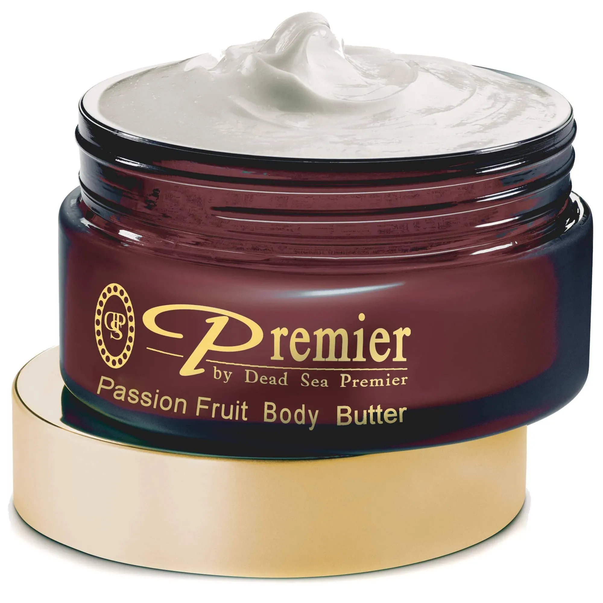 Premier Dead Sea Aromatic Body Butter- Passion Fruit, anti aging skin care, moisturizer, hydrating shea butter, stretch mark cream, firming, age spots, neck & Décolleté, lightweight & silky, 5.95Fl.oz