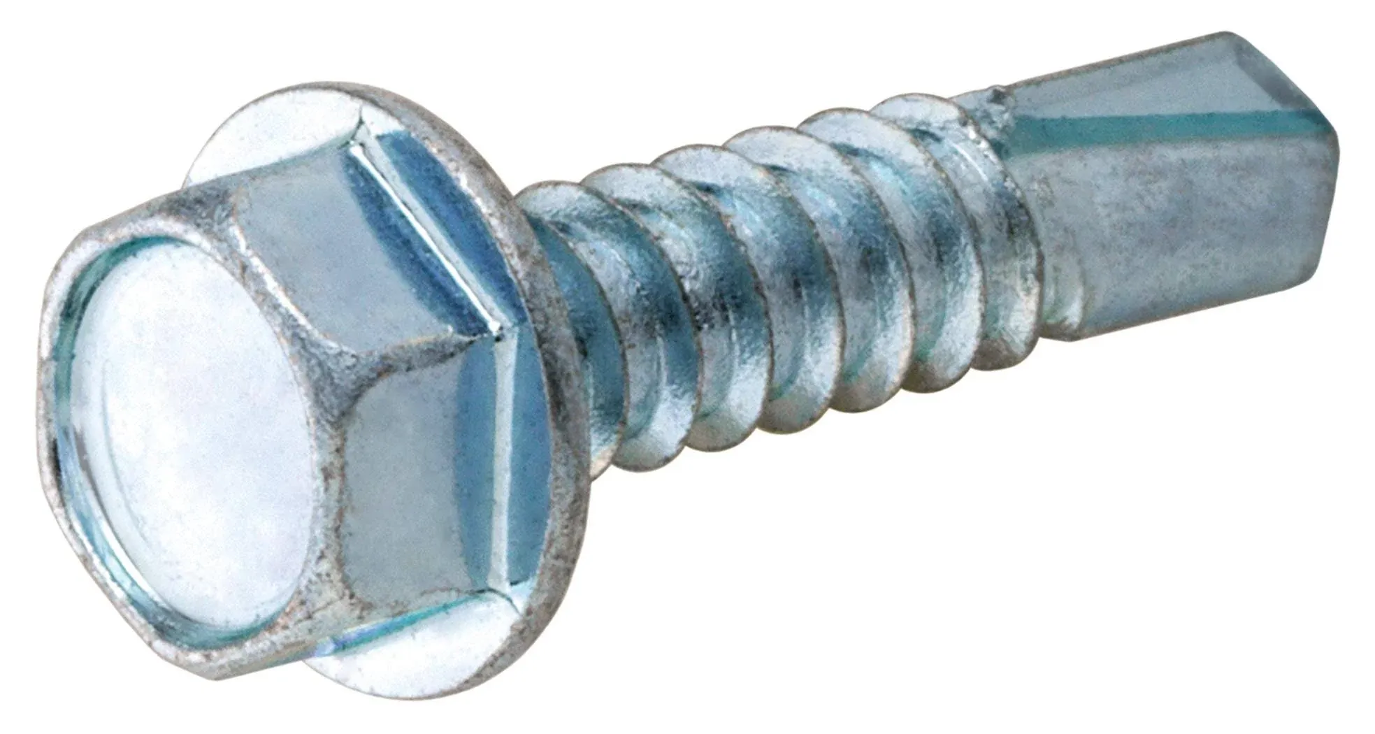 Zinc Hex Washer Head Self Drilling Screws 1/4'-14 x 1'