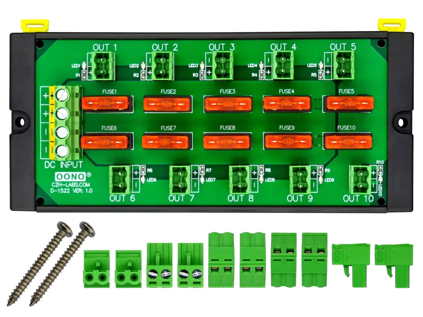 Screw Mount DC 5-32V 10 Position Pluggable Terminal Block Power Distribution Module