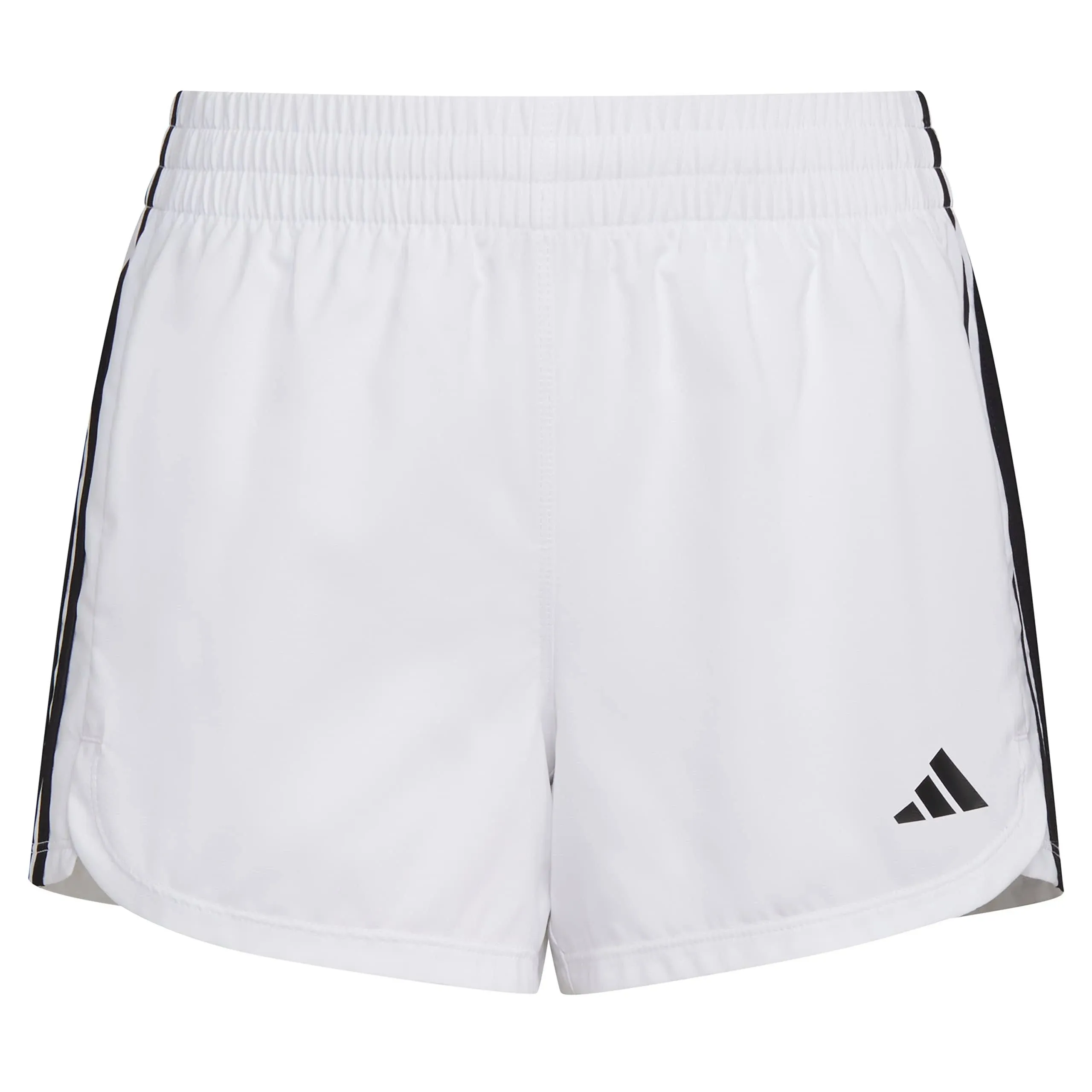 NWT ADIDAS Youth Girl&#039;s White  3-Stripe Running Shorts Sz XL(16)