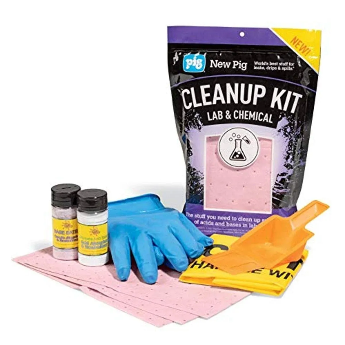 New Pig Chemical Cleanup Kit - for Small Laboratory Spills - 9.25" L x 4" W x 13" H - PM50002