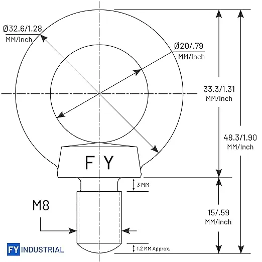 Stainless Steel Machinery Shoulder Lifting Eye Bolt m10 2 Items