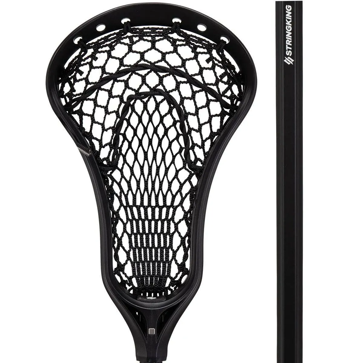 StringKing Girls' Starter Jr. Youth Lacrosse Stick, Black/Black