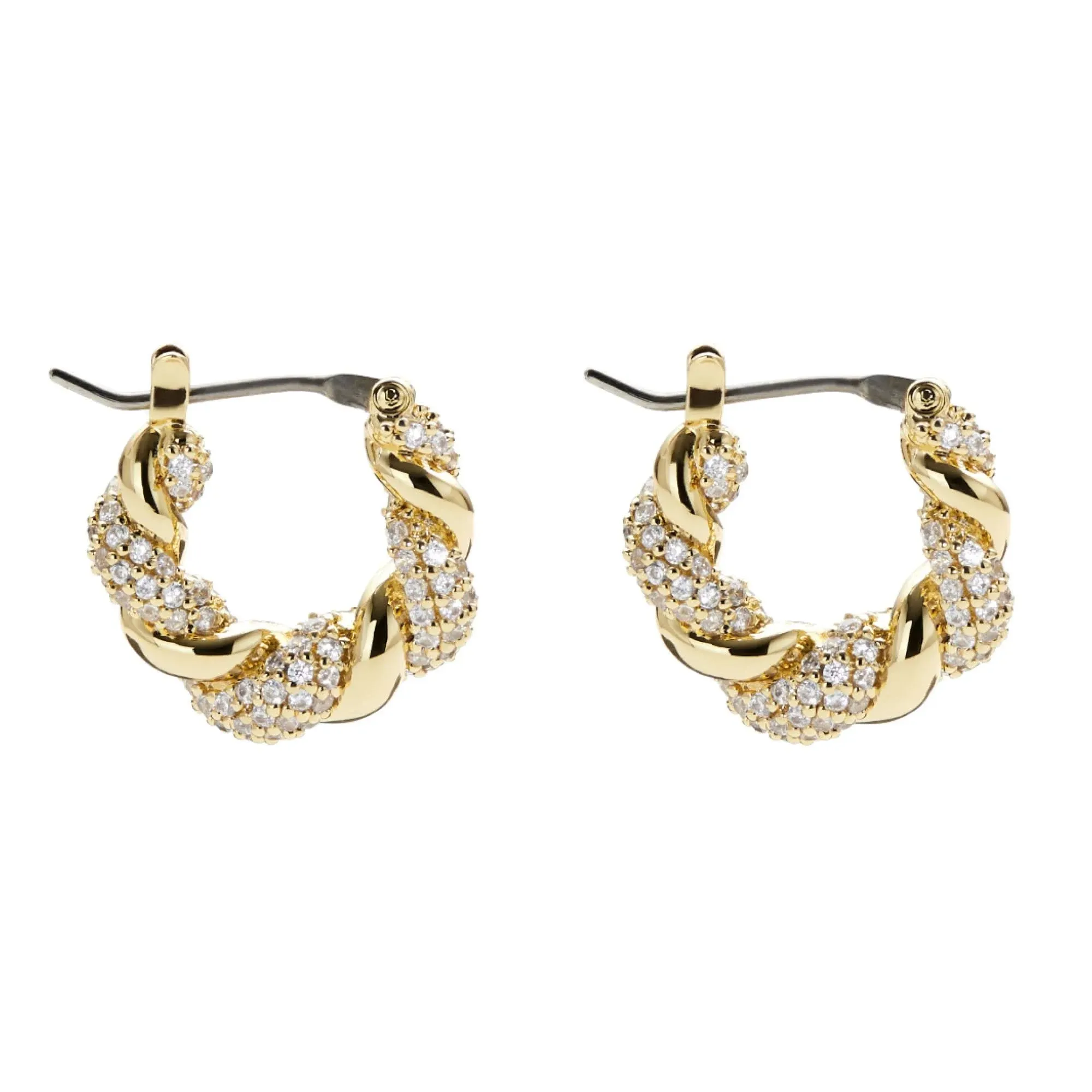 Ana Luisa Jewelry Twisted Paris Pave Hoop Earrings