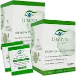 Lumivis Eyelid & Eyelash Wipes with Tea Tree Oil 36 Pcs - Daily Eye Cleanser for Blepharitis, Itchy, Stye Eyes - Individually Wrapped, Natural