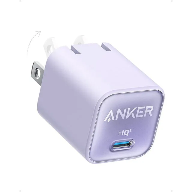 USB C GaN Charger 30W, Anker 511 Charger (Nano 3), PIQ 3.0 Foldable PPS Fast Charger for iPhone 15/15 Pro/14/14 Pro Max/13, Galaxy, iPad (Cable Not Included) - Aurora White