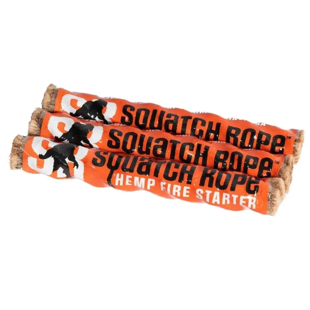 Squatch Rope Hemp Fire Starters | Wind Proof, Water Proof, Eco-Friendly Camp Fire ...