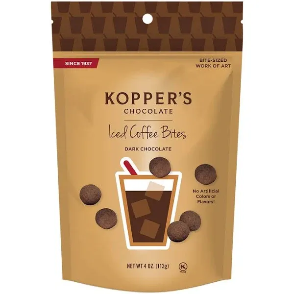 Kopper's Dark Chocolate Iced Coffee Bites, 4 oz.