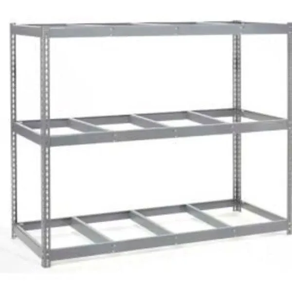 Global Industrial Wide Span Rack With 3 Shelves No Deck, 96"W x 24"D x 84"H, 1100 Lb Shelf Cap