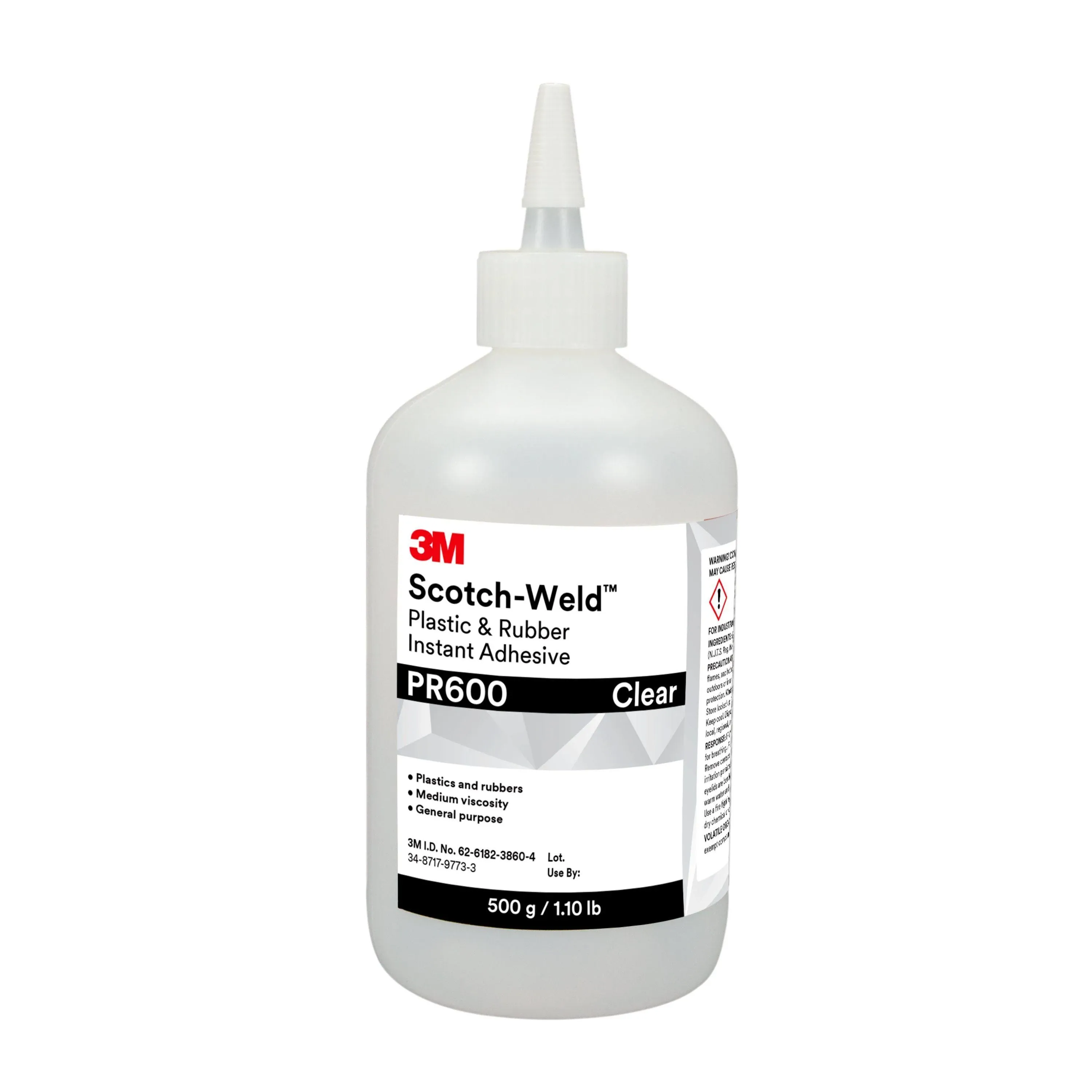 3M PR600 Scotch-Weld Instant Adhesive, 1 lb Bottle, Clear