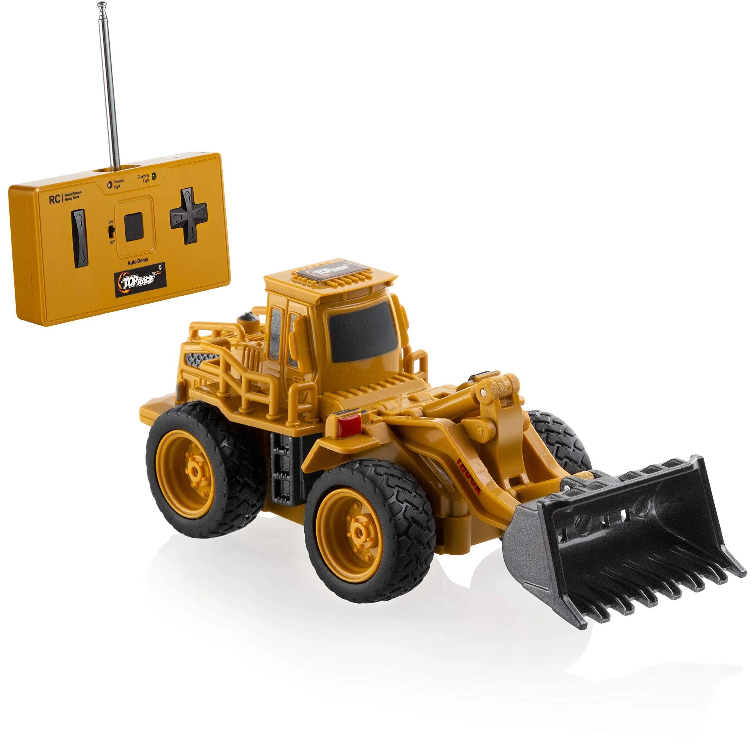 Top Race 4 Channel Mini Remote Control Front Loader Bulldozer 1:64 Scale, Mini ...