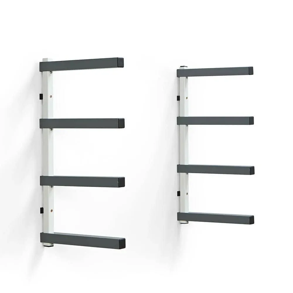 Bora Wall Mounted Storage Rack 4 Level Gray/White