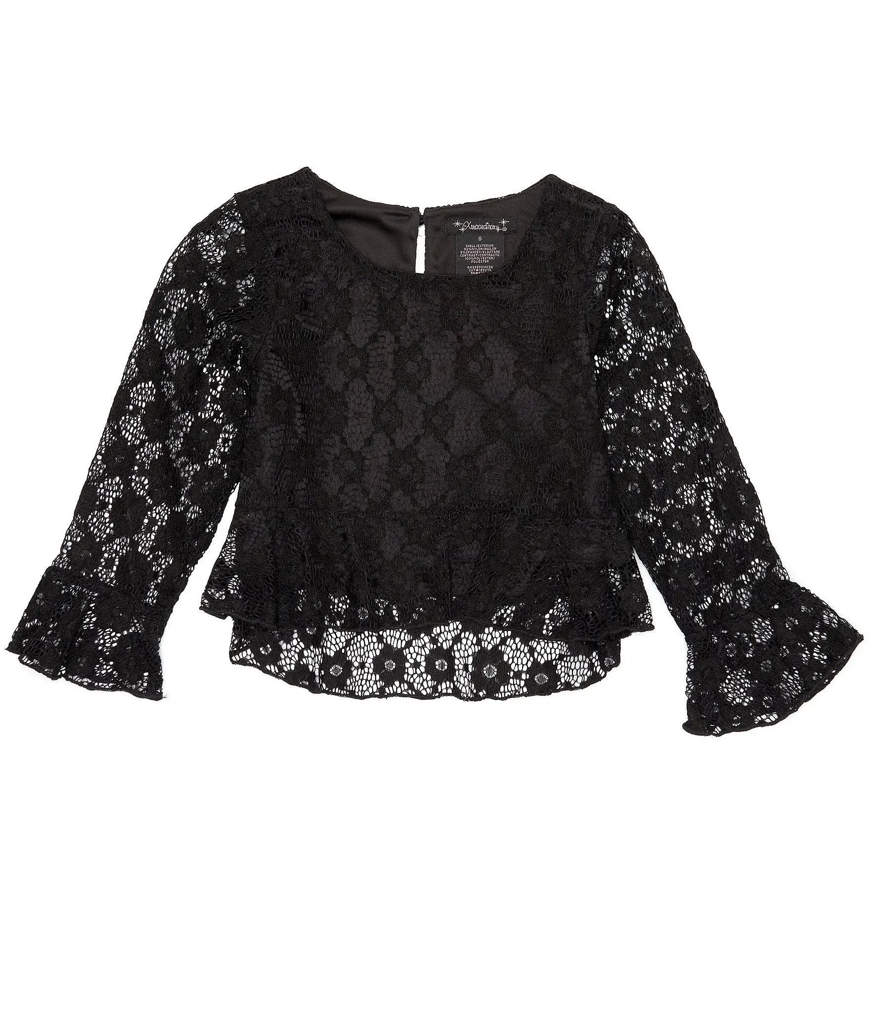 Xtraordinary Big Girls 7-16 Long Sleeve Lace Top - S