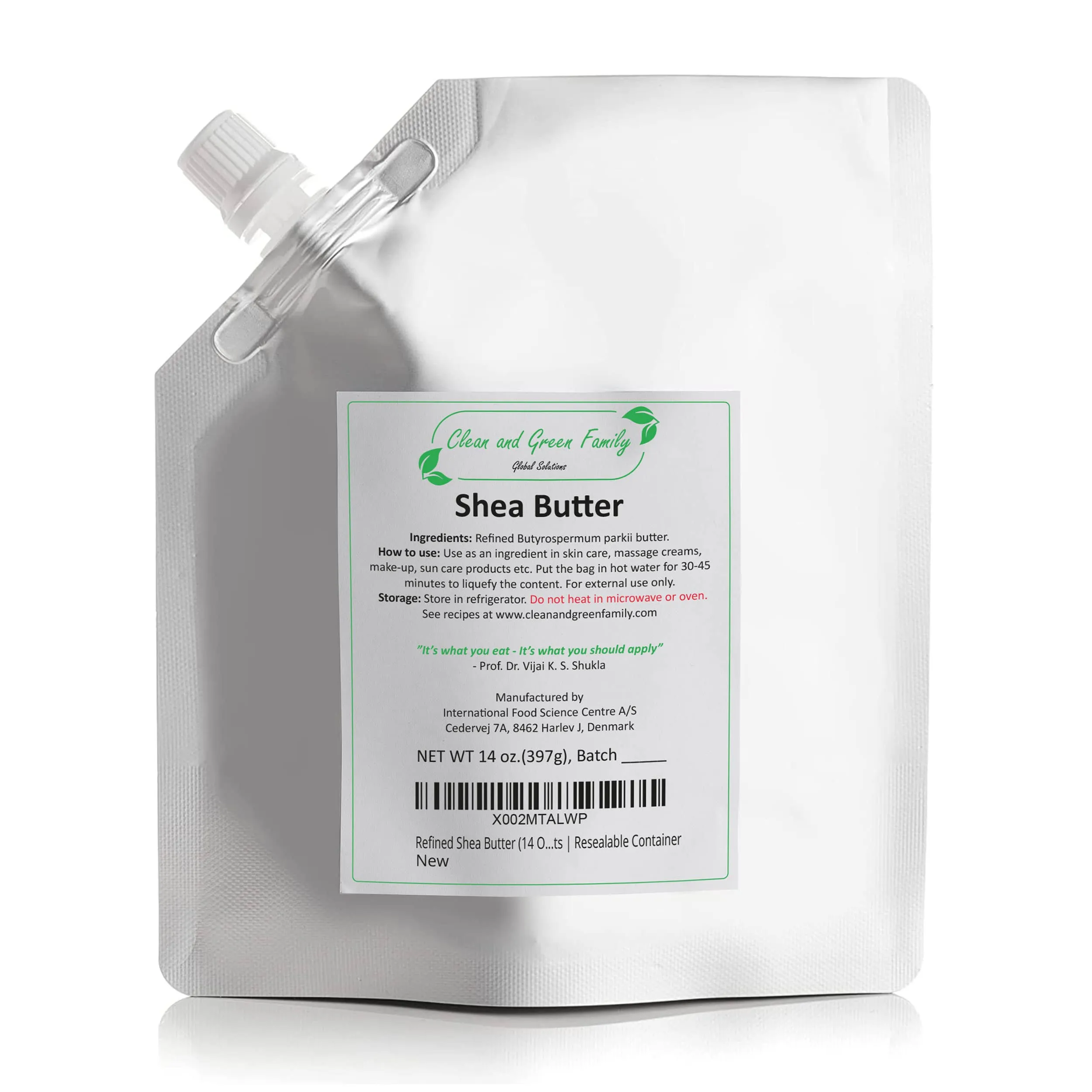 Refined Pure Shea Butter (14 oz) | 100% Natural, Unscented | Base Ingredient F