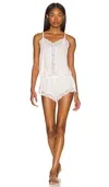 Iona Point D'esprit Tulle-trimmed Stretch-modal Playsuit In White