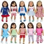 ZQDOLL 23 Pcs American Doll Clothes Dress and Accessories fit American 18 inch Dolls