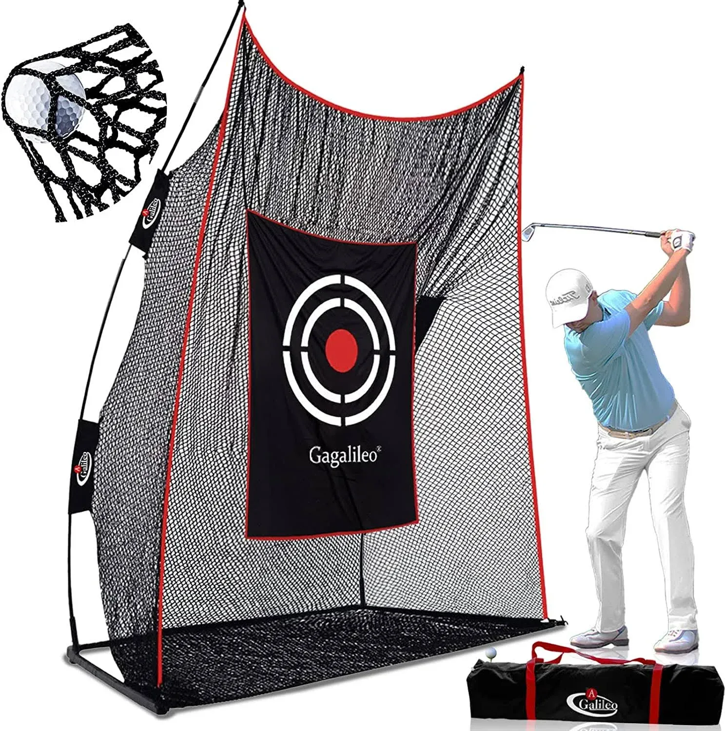 Golf Hitting Net w/Carry Bag - 10X7Ft 