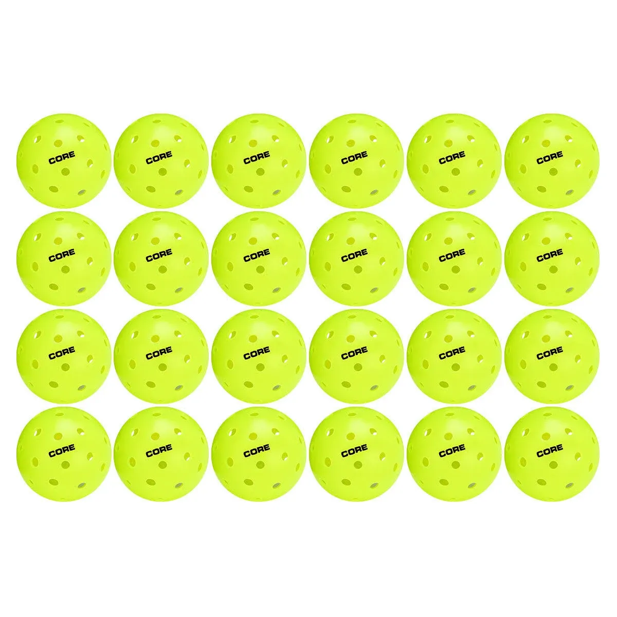 CORE Pickleball Balls for Professionals and All Levels of Play - Set of 4-50 Balls with 40 Holes - Durable & Seamless Design - Premium Outdoor Pickleball Balls, Polypropylene - USA Pickleball Approved