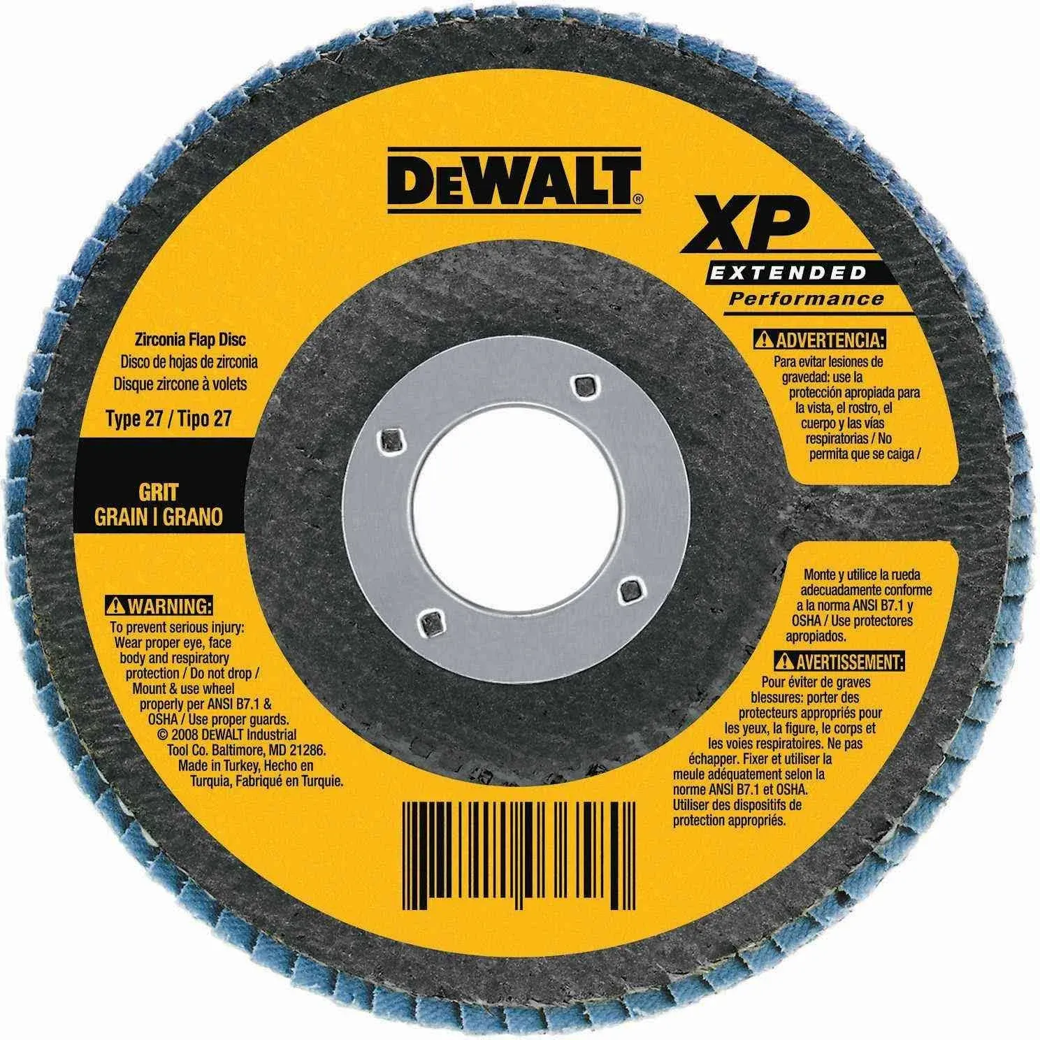 DEWALT DW8314 4-1/2 by 5/8-Inch-11 120 Grit Zirconia Angle Grinder Flap Disc