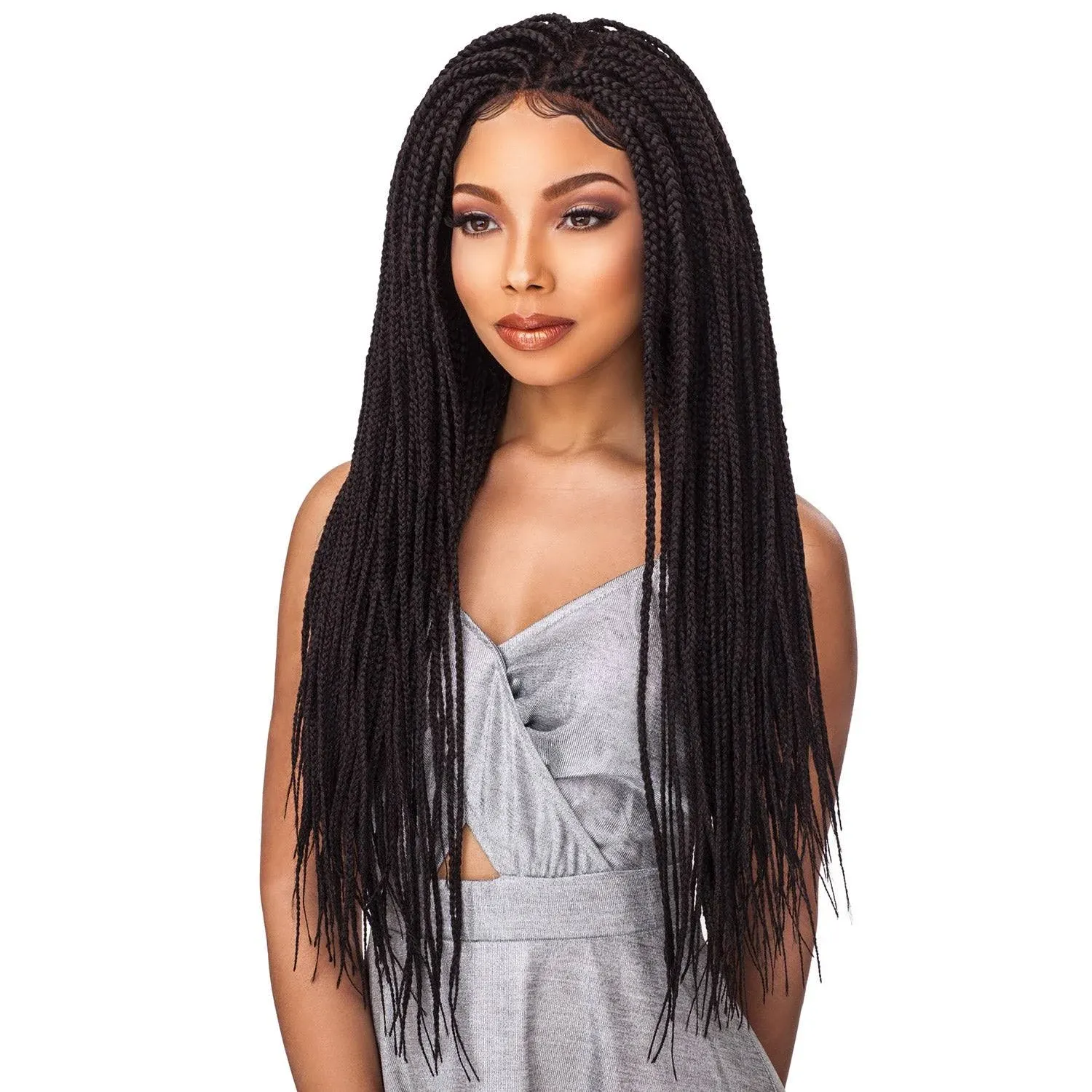 Sensationnel Synthetic Cloud 9 4x4 Part Swiss Lace Front Wig - Box Braid Small ...