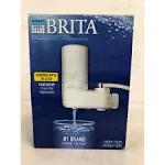 Brita Water Filter for Sink, Faucet Mount Water Filtration System for Tap Water, Reduces 99% of Lead, White