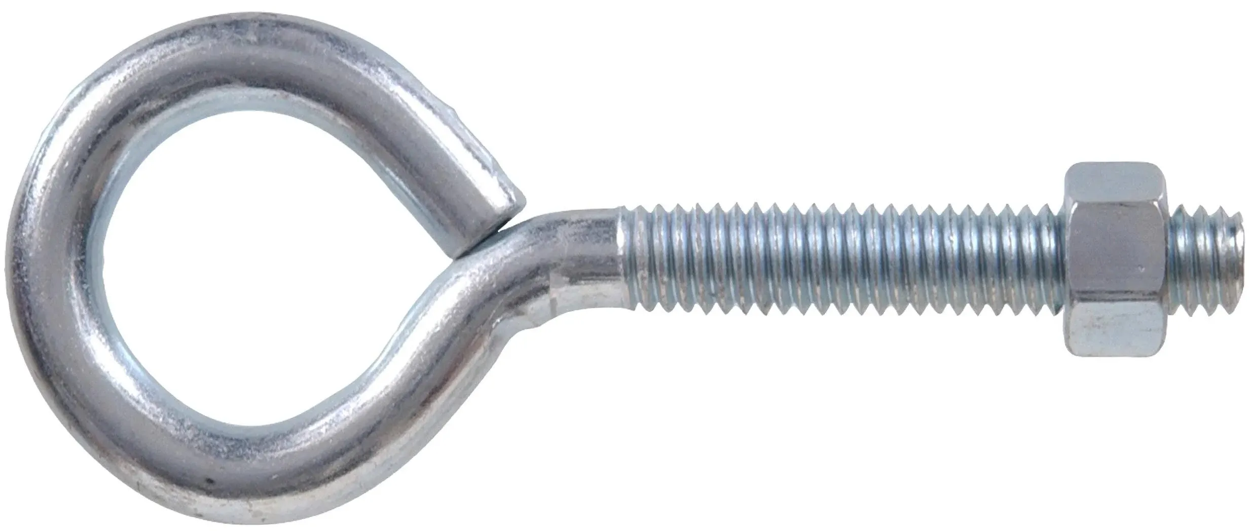 517 (3/8" x 4" Overall Size) #6 Eye Bolt with Nut, Zinc, 5 Pieces