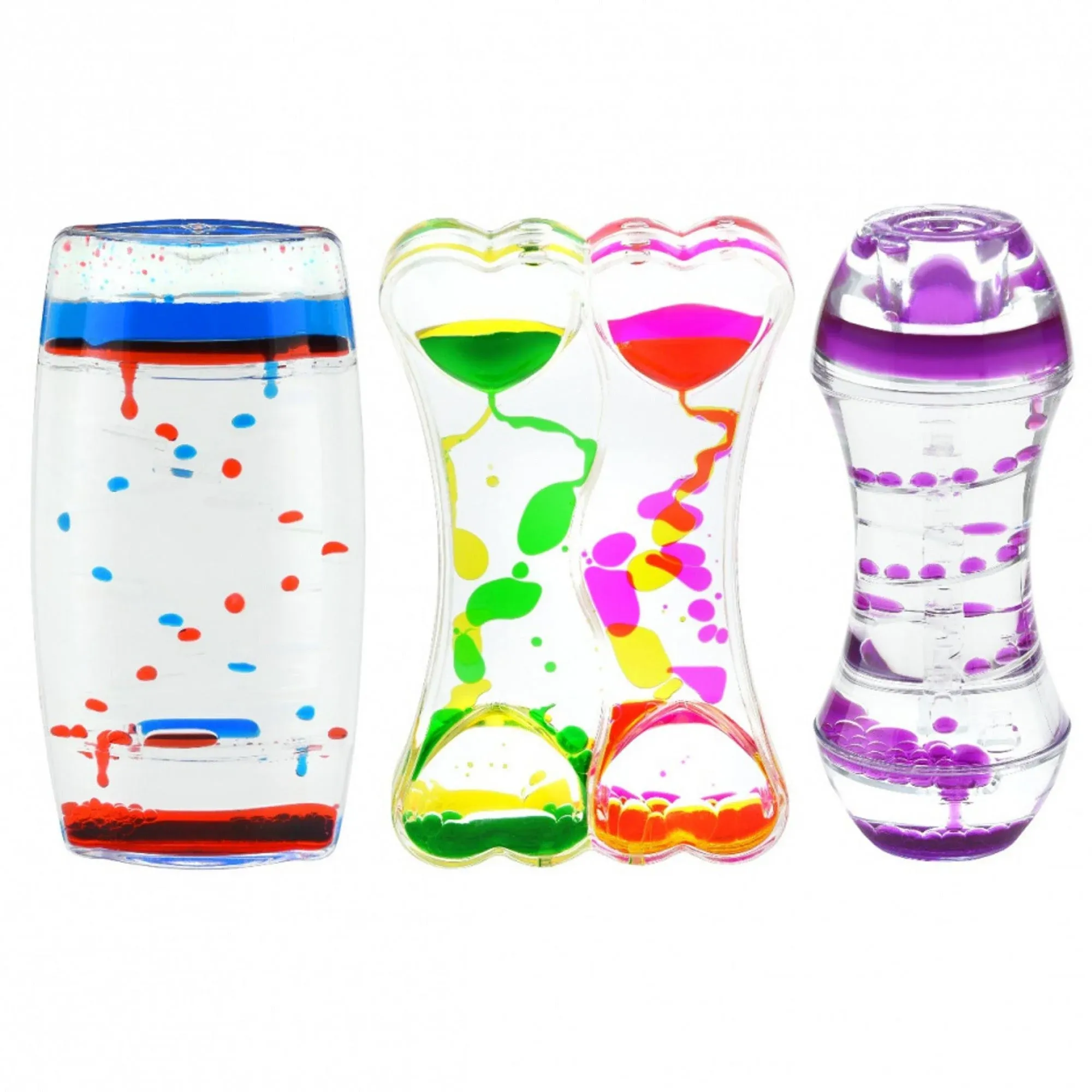 Playlearn Sensory Liquid Timer - Motion Bubbler - Fidget Toys - Variety 3 Pack