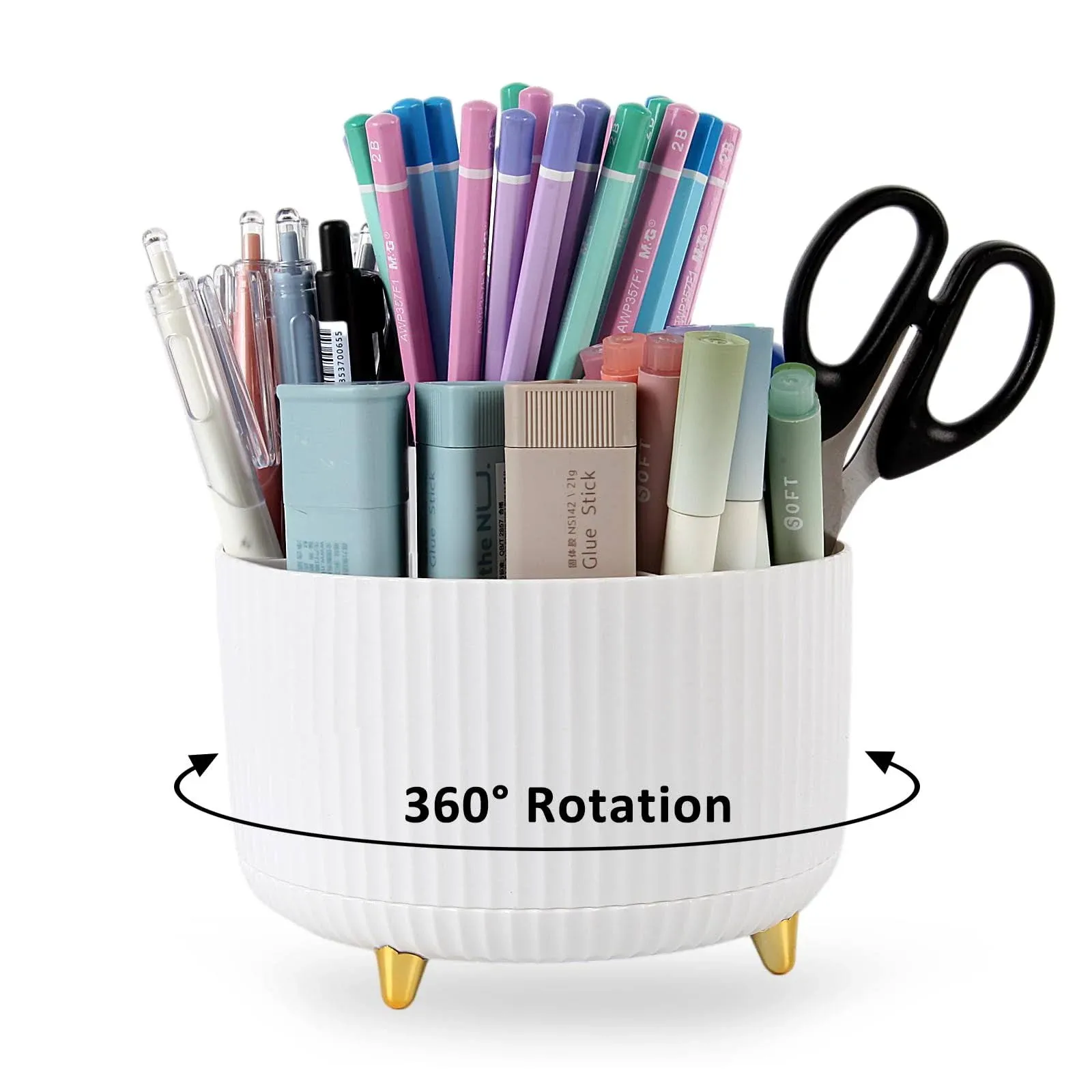 Yunqing Desk Organizers and Accessories - 360 Degree Rotating Pen White 