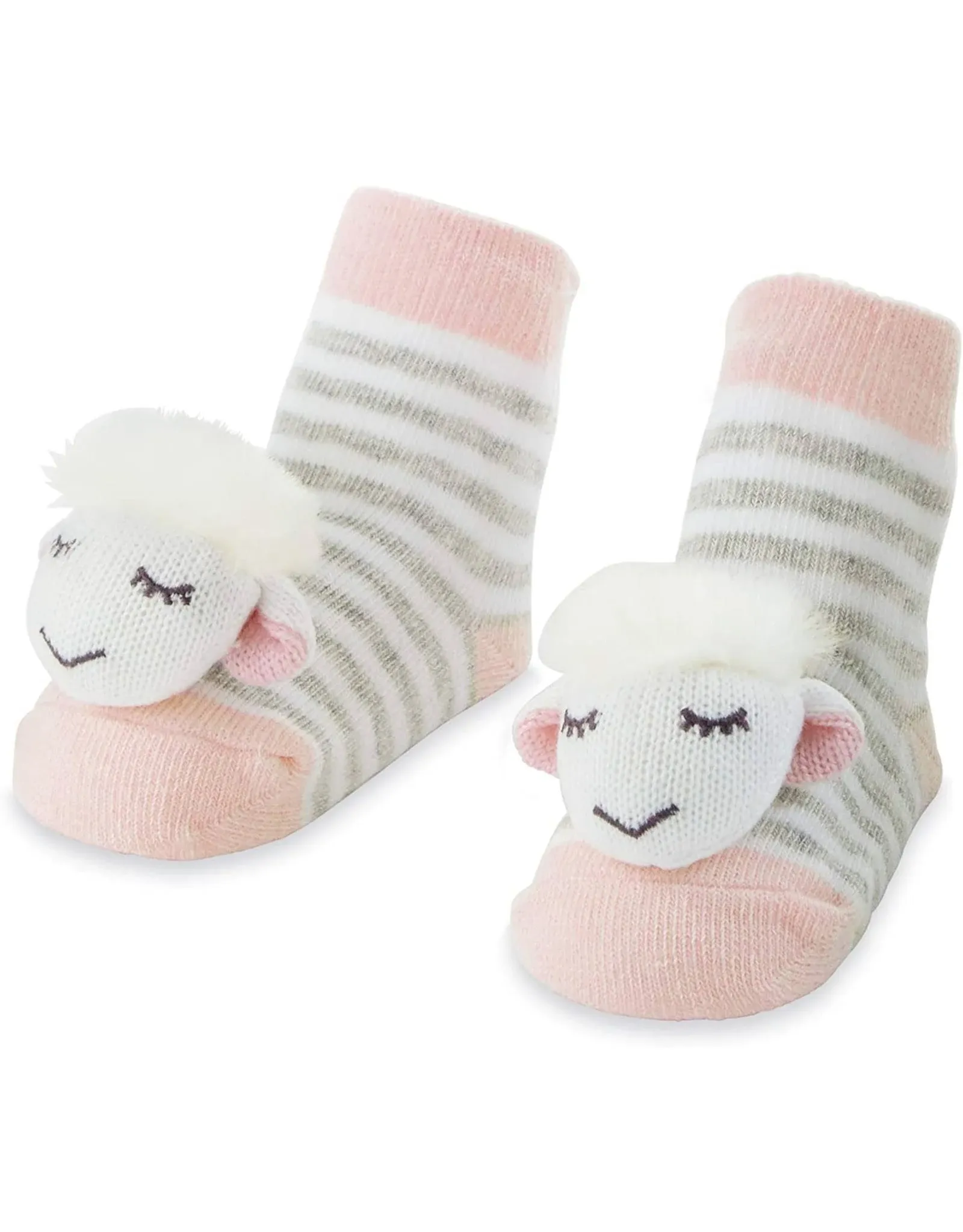 Pink Sheep Rattle Toe Socks