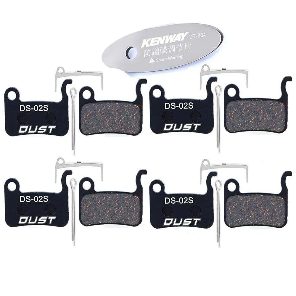 4 Pairs Bike Bicycle Disc Brake Pads for Shimano XTR M965 M966 M975, Saint M800, XT M765 M775 M776, SLX M665, LX M585 T665, Hone M601, Deore M535 M595 M596(Semi-Metallic/Sintered Metal)