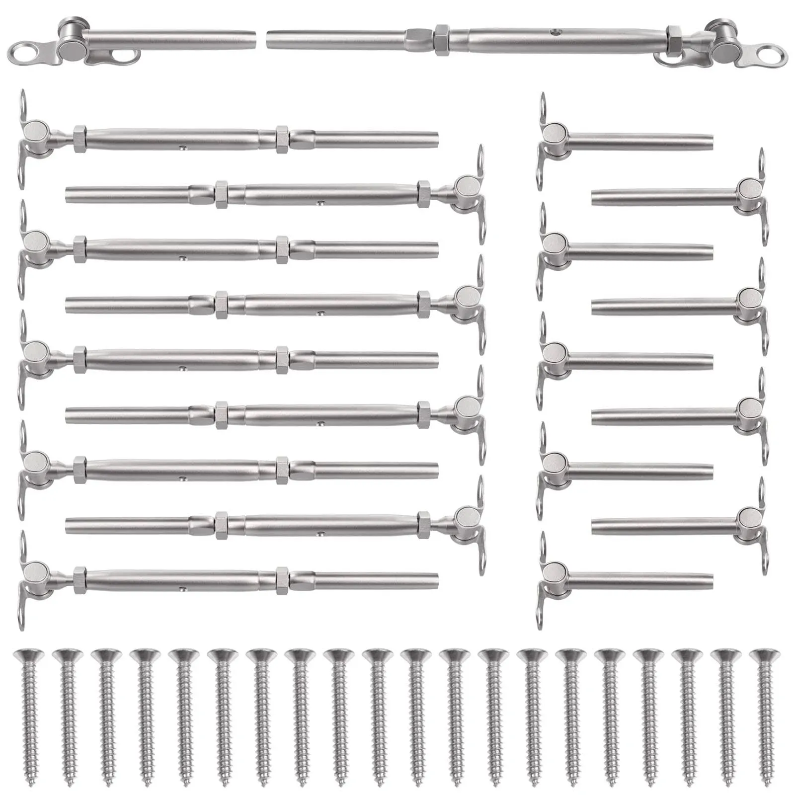 10 Pack 3/16&#034; Cable Railing Kits T316  Cable Railing Hardware 3/16&#034; for Wood ...