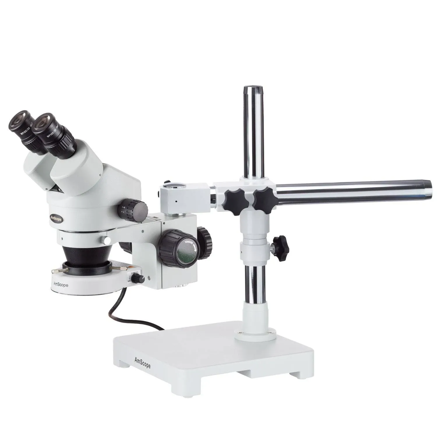 7X-45X Stereo Zoom Microscope on Boom Stand With 80 LED Light