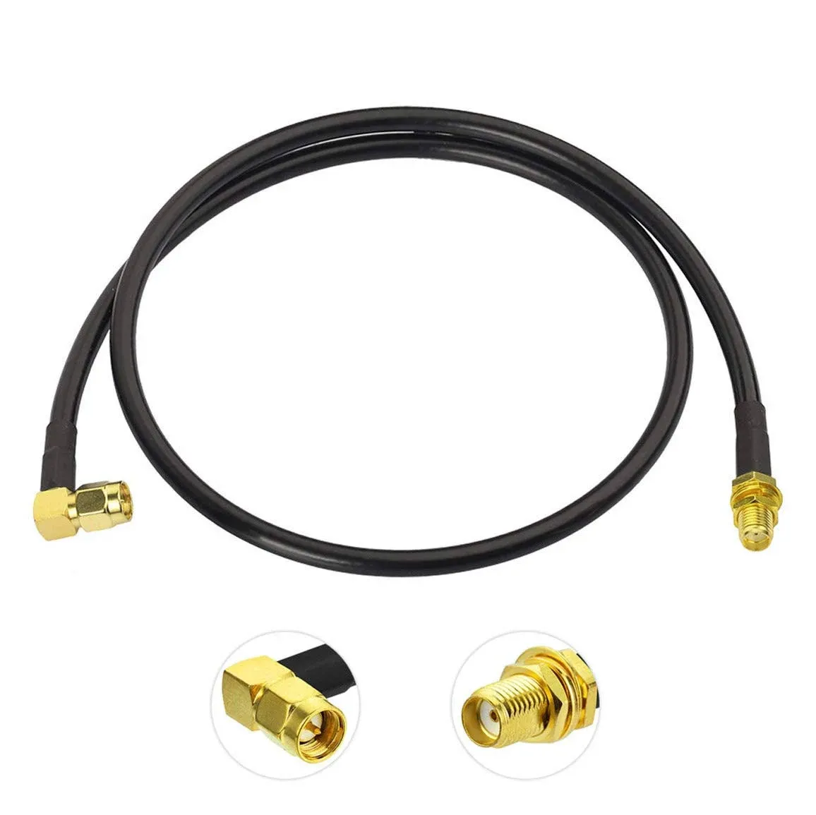 Bingfu Ham Radio Antenna Extension Relocation Cable SMA Male Right Angle to Jack