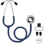 FriCARE Navy Blue Stethoscope - Stethoscopes for Nurses Home Health Use - Classic Dual Head Estetoscopio First Aid Accessories StethoMedic