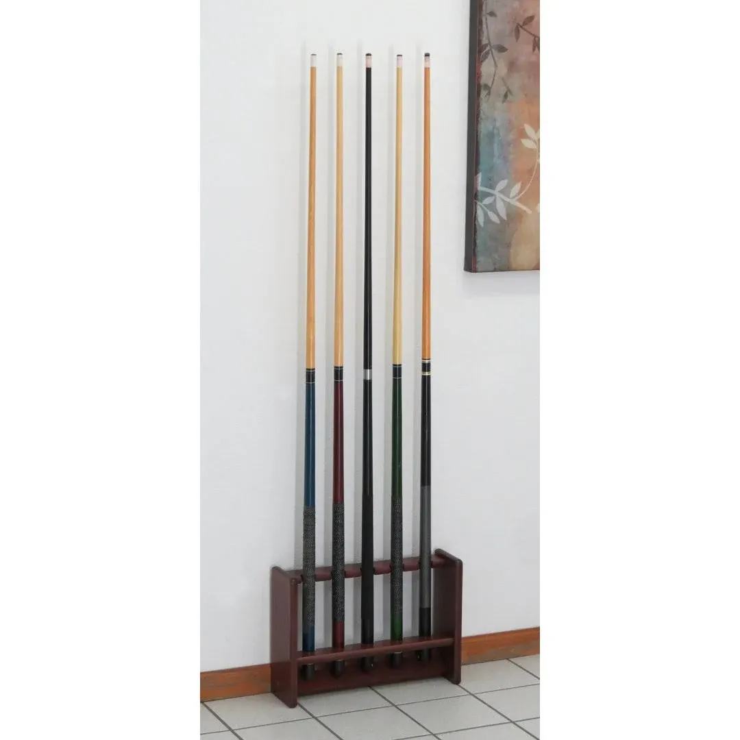 Wooden Mallet 5 Mahogany Pool Cue Rack