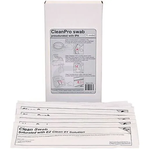 Cassida CleanPro Cleaning Swab for Currency Counters Coin Counters and Printers ...