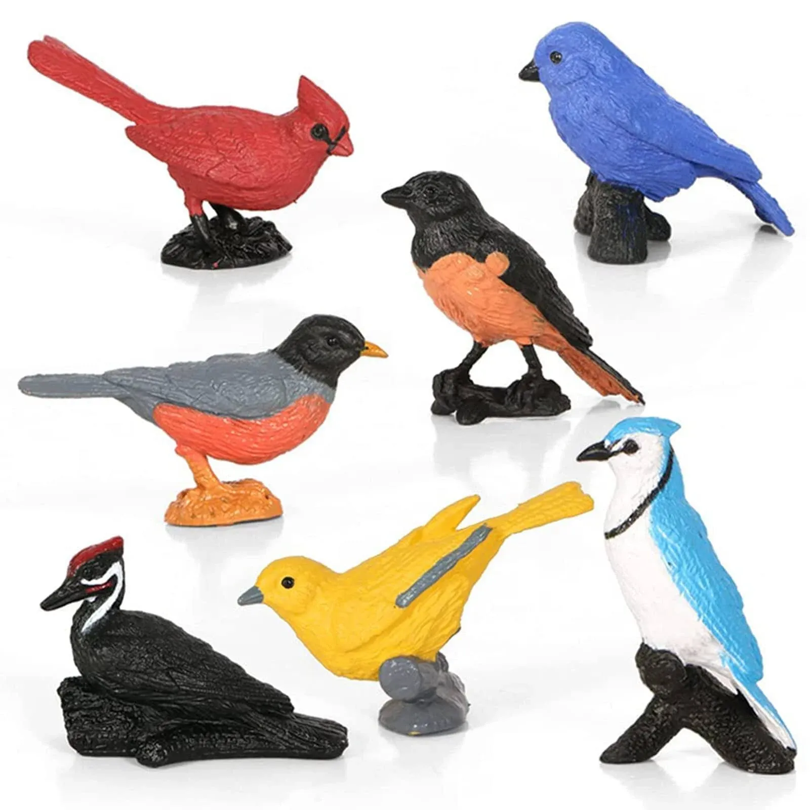 Newmemo Toy Bird Figures 7pcs Mini Bird Figurines for Kids Birds Cake Cupcake ...