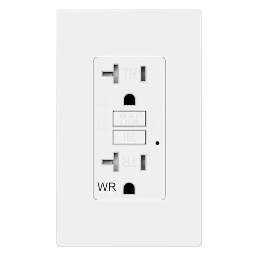 TOPELE 20 Amp GFCI Outlet, 125 Volt TR WR Receptacle TF