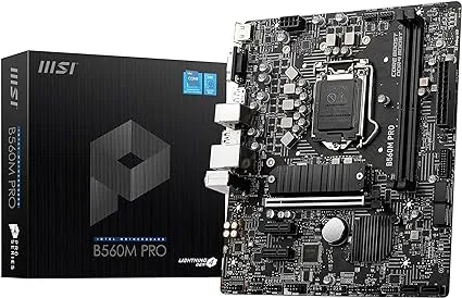 MSI B560M PRO-E ProSeries Motherboard (mATX, 11th/10th Gen Intel Core, LGA 1200 Socket, DDR4, PCIe 4, M.2 Slot, USB 3.2, Gbps LAN)