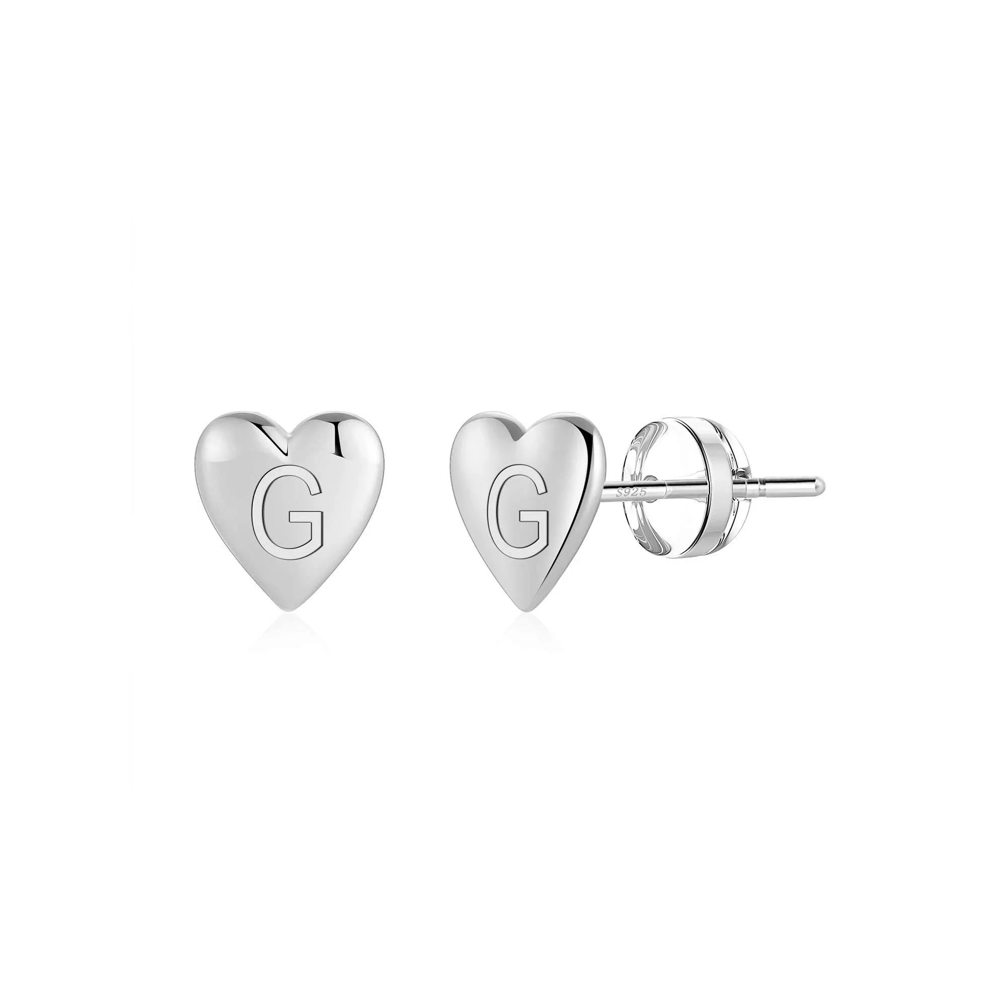 Turandoss Silver Stud Earrings for Women Girls, 925 Sterling Silver White Gold ...