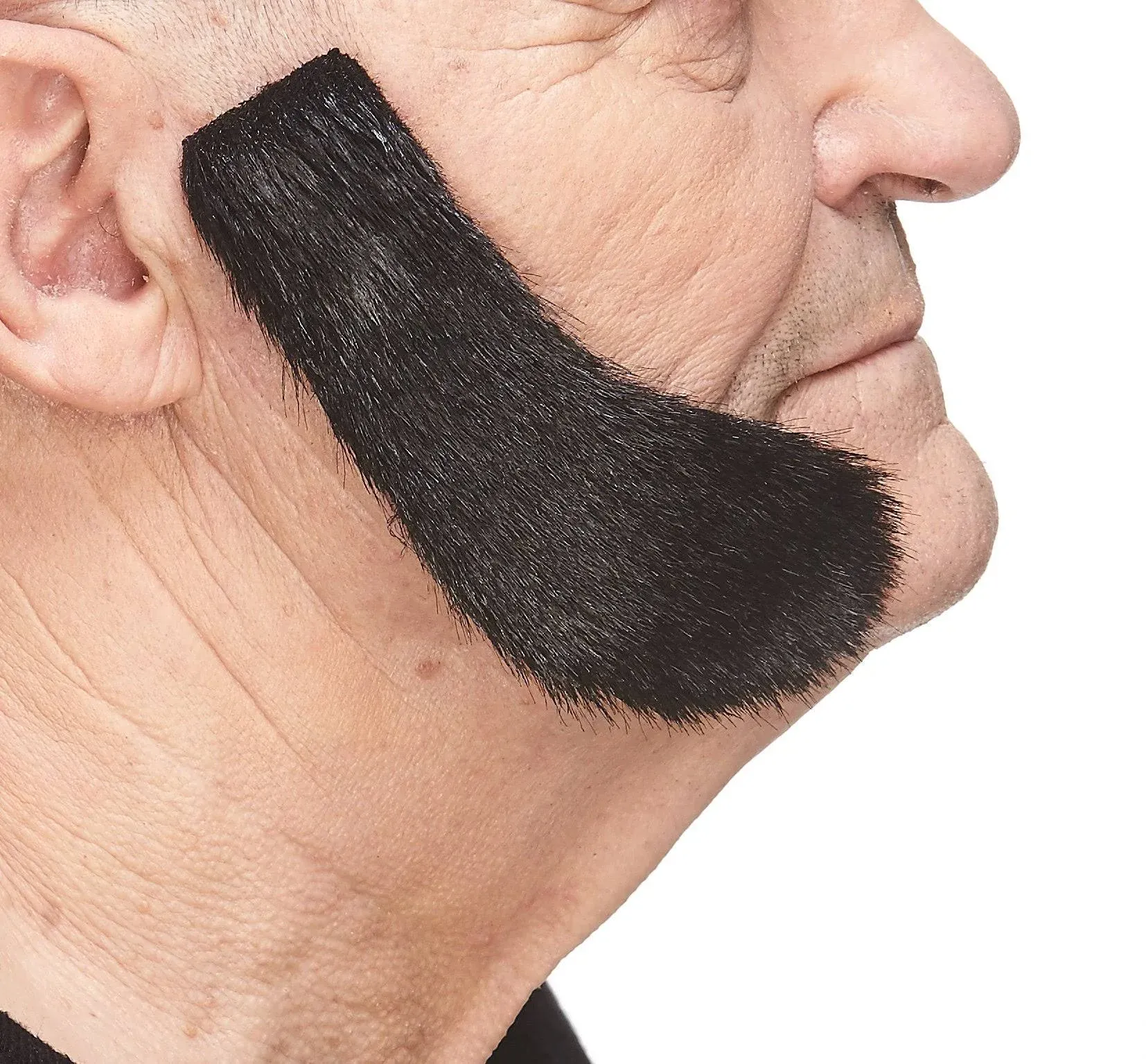 Mustaches Self Adhesive Fake Mutton Chops, Novelty, Sideburns False Facial Hair, Costume Accessory for Adults.Black Lustrous Color