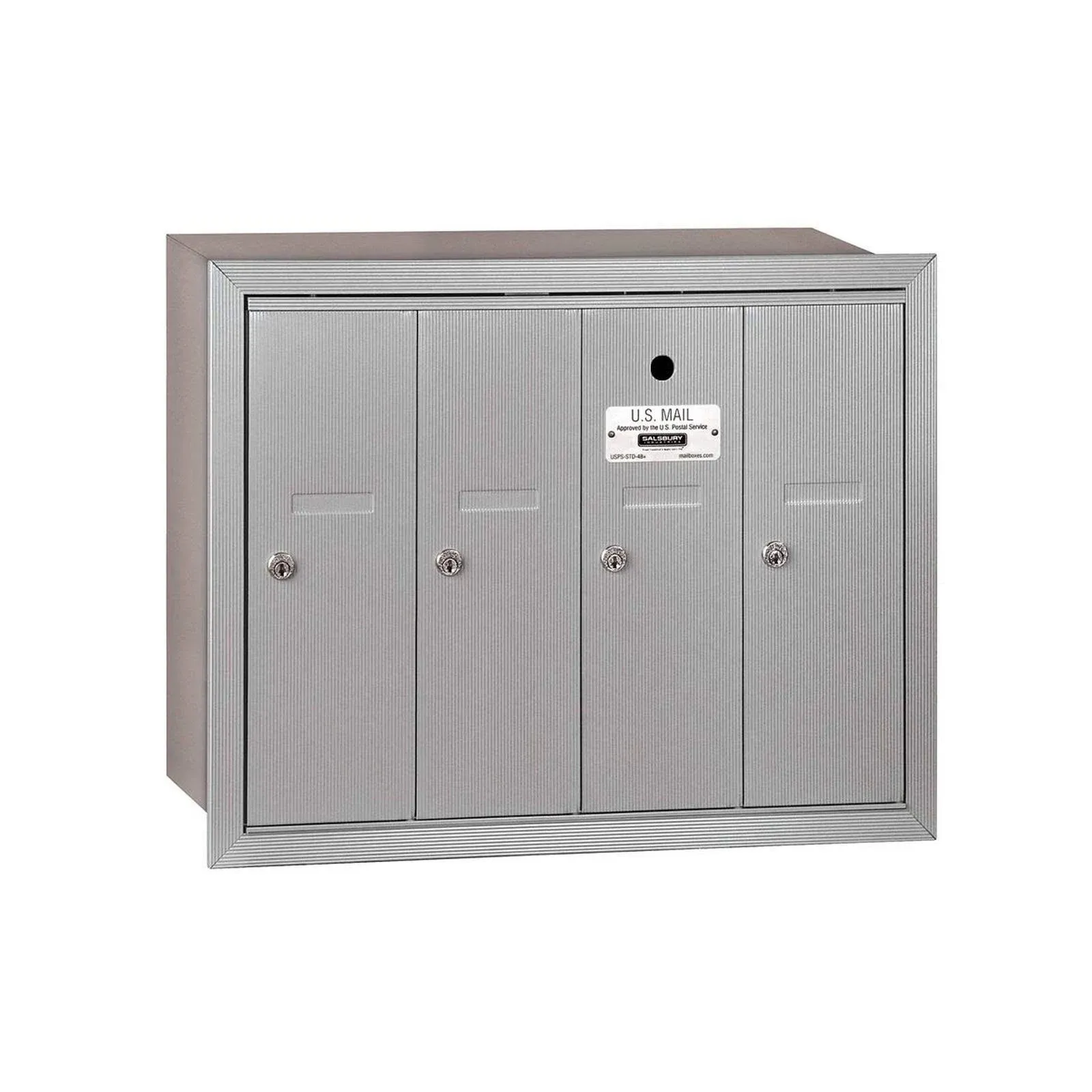 Aluminum Recessed-Mounted USPS Access Vertical Mailbox with 4 Door