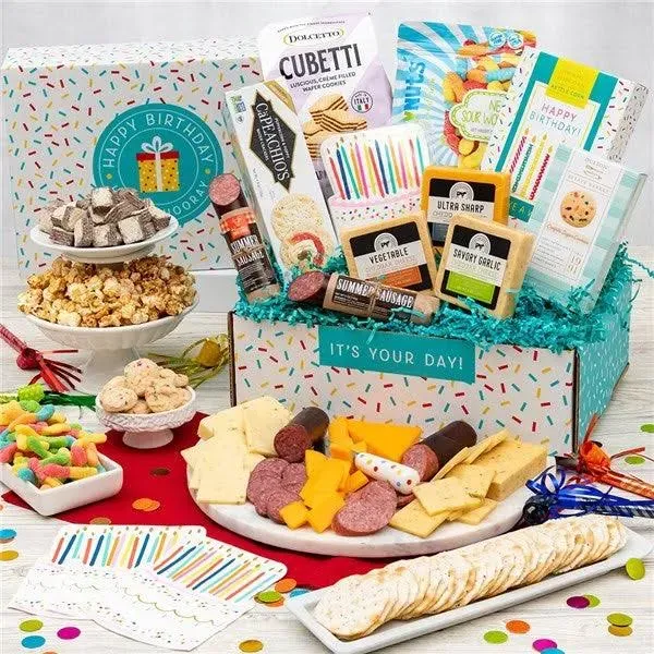 Gourmet Gift Baskets Happy Birthday Sweet and Savory Deluxe