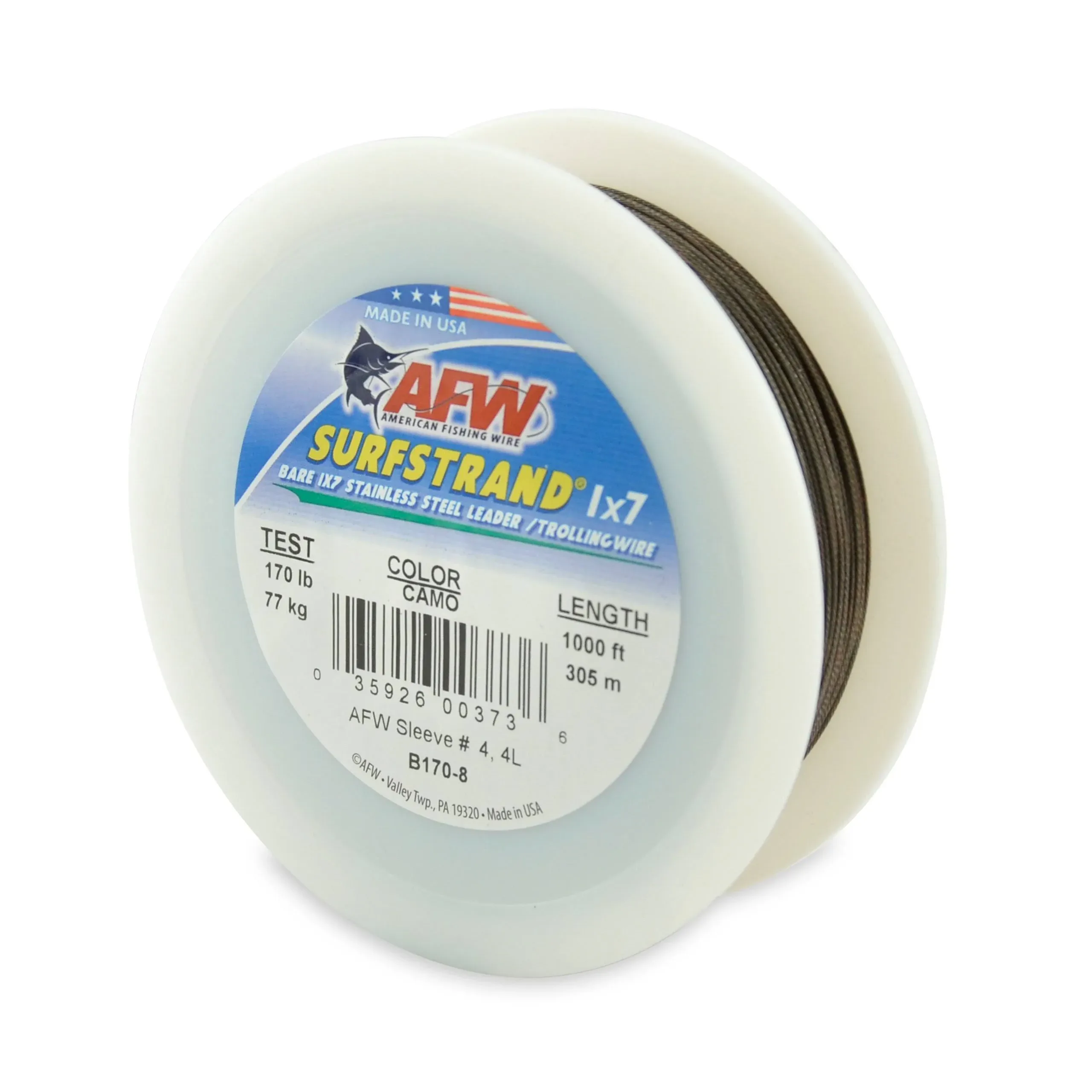 AFW SURFSTRAND BARE 1X7 STAINLESS STEEL LEADER WIRE