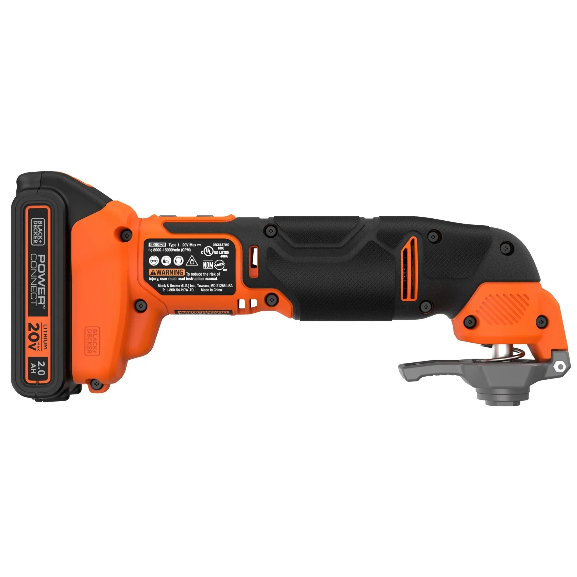 Black+decker 17-Piece Cordless 20-Volt Variable Speed Oscillating Multi-Tool Kit ...