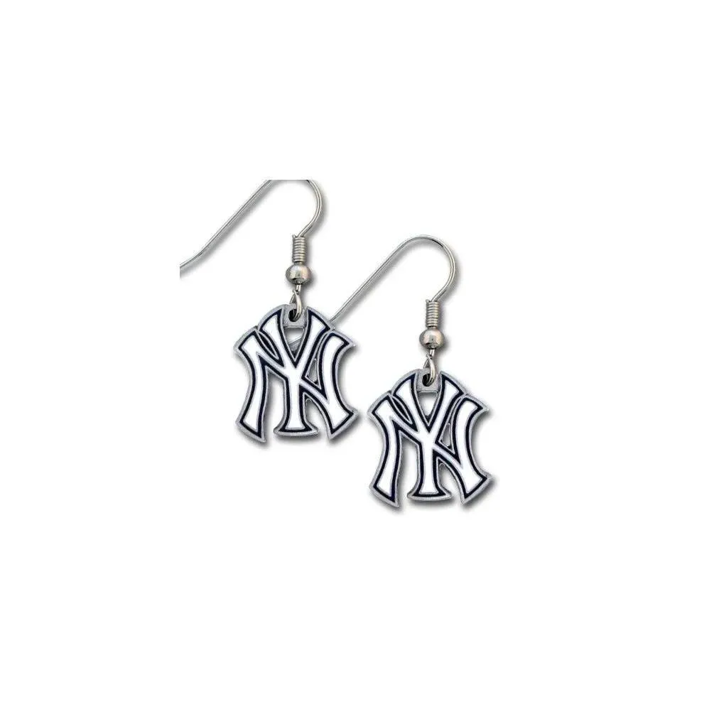 Siskiyou MLB Team Logo Hypoallergenic Dangle Earrings (New York Yankees)